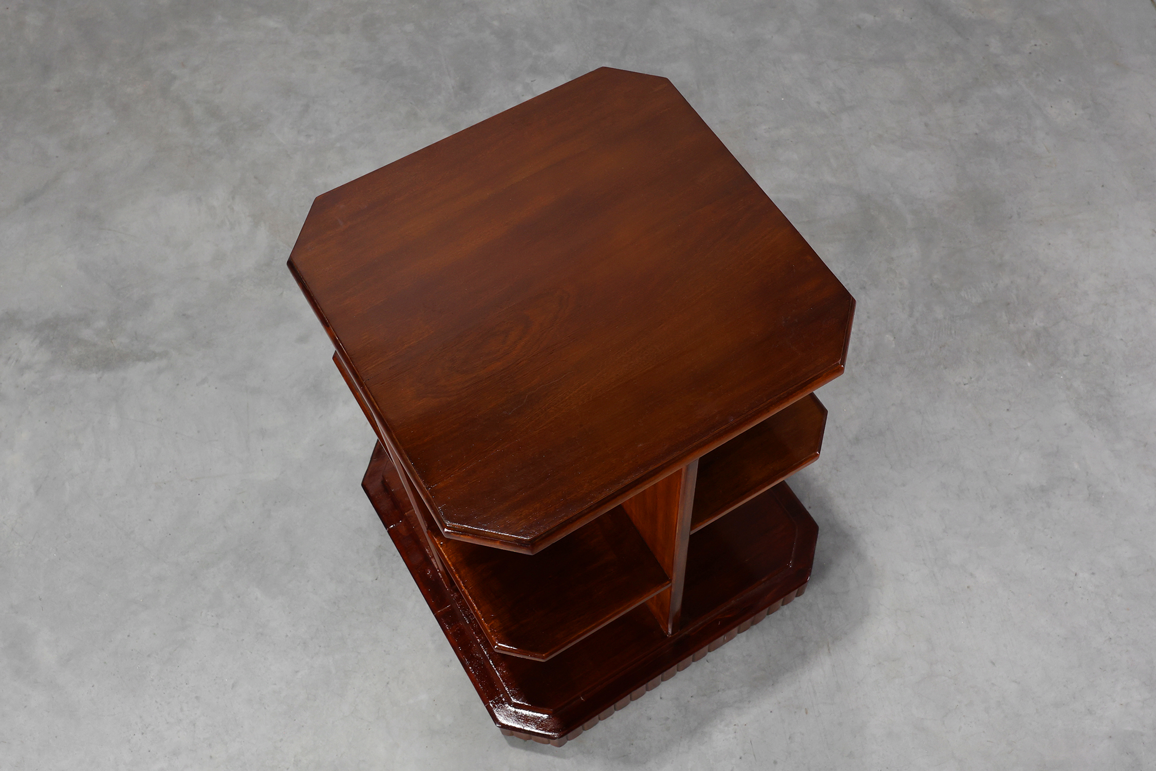 French Art Deco Side Table in Wood, circa 1920thumbnail